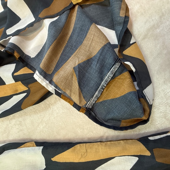 Anthropologie Wide-Leg Jumpsuit Brown White Black Motif Size M  NWT - Picture 8 of 11